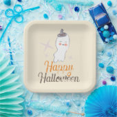 Retro Ghost Doodle Halloween Geburtstagsparty Pappteller (Party)