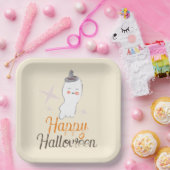 Retro Ghost Doodle Halloween Geburtstagsparty Pappteller (Party)