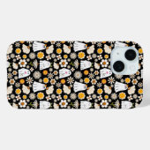Retro Ghost Flowers Halloween Seamless Pattern Case-Mate iPhone Hülle (Rückseite (Horizontal))