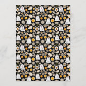 Retro Ghost Flowers Halloween Seamless Pattern Einladung (Vorderseite)