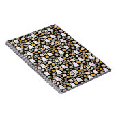 Retro Ghost Flowers Halloween Seamless Pattern Notizblock (Rechte Seite)