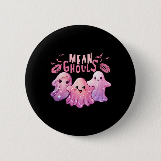 Retro Ghost Gemein Ghouls Fun Halloween Spooky Sea Button (Vorderseite)