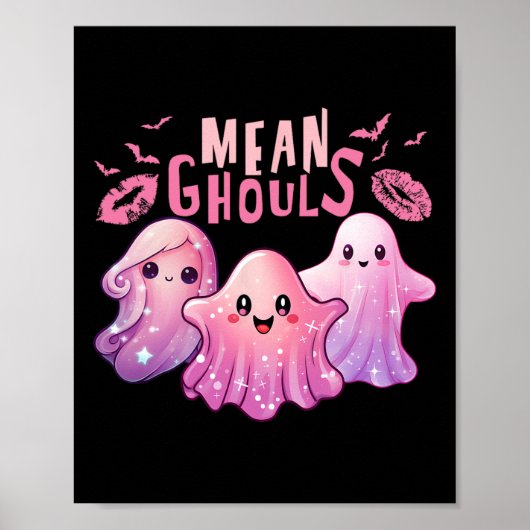 Retro Ghost Gemein Ghouls Spaß Halloween Spooky Se Poster (Vorne)