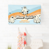 Retro Ghost Halloween Spooky Drei Geistblau Banner (Insitu)