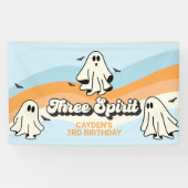 Retro Ghost Halloween Spooky Drei Geistblau Banner (Horizontal)