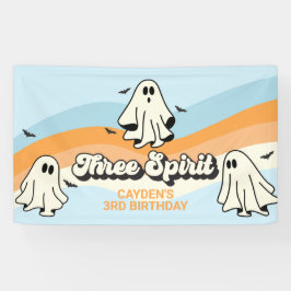 Retro Ghost Halloween Spooky Drei Geistblau Banner