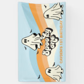 Retro Ghost Halloween Spooky One blau Banner (Vertikal)