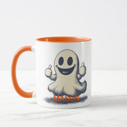 Retro Ghost Halloween Tasse - Spooky & Fun Vibes (Links)