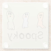 Retro Ghost Hand Buchstaben Spooky Tan Glasuntersetzer (Rückseite)