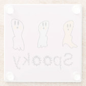 Retro Ghost Hand Lettern Spooky Pink Glasuntersetzer (Rückseite)