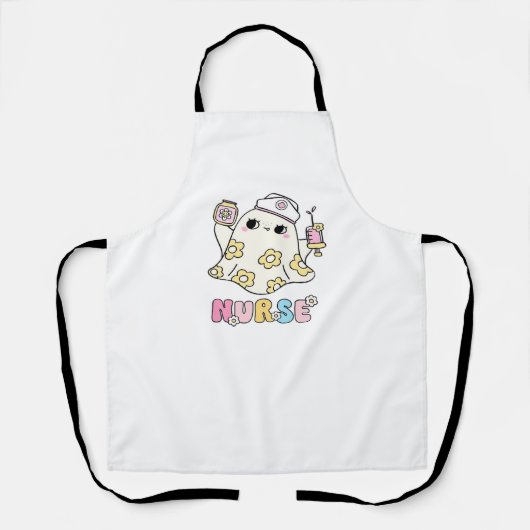 Retro Ghost Nurse Halloween Design Classic T - Shi Schürze (Vorderseite)