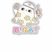 Retro Ghost Nurse Halloween Design Classic T-Shirt Aufkleber (Vorderseite)