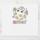 Retro Ghost Nurse Halloween Design Classic T-Shirt Schaumweinetikett (Einzelnes Label)