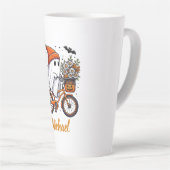 Retro Ghost on Bicycle Halloween Milchtasse (Rechte Ecke)
