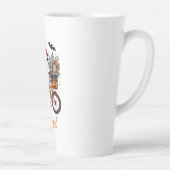 Retro Ghost on Bicycle Halloween Milchtasse (Rechts)