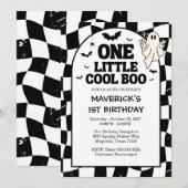 Retro Ghost One Halloween Boy 1st Birthday Einladung (Vorne/Hinten)