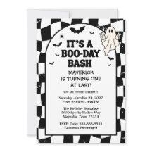 Retro Ghost One Halloween Boy 1st Birthday