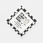 Retro Ghost One Halloween Boy 1st Birthday Serviette (Ecke)