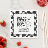 Retro Ghost One Halloween Boy 1st Birthday Serviette (Beispiel)