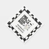 Retro Ghost One Halloween Boy 1st Birthday Serviette (Ecke)