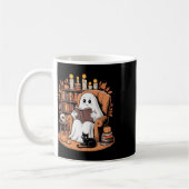 Retro Ghost Reading Books Kaffeetasse (Links)