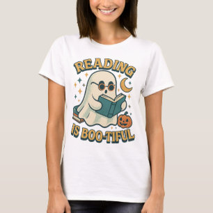 Retro Ghost Reading Books ・ Retro Halloween Shirt