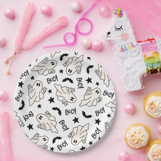 Retro Ghost Spooktacular Halloween Pappteller (Party)