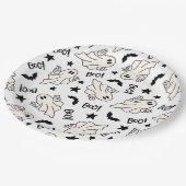 Retro Ghost Spooktacular Halloween Pappteller (Schrägansicht)