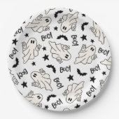 Retro Ghost Spooktacular Halloween Pappteller (Vorderseite)