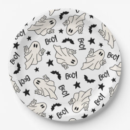 Retro Ghost Spooktacular Halloween Pappteller