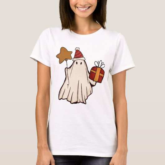 Retro Ghost Weihnachtsfeiertag Weihnachten Weihnac T-Shirt (Vorderseite)