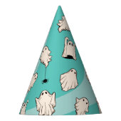 Retro Ghosts Blue Halloween Partyhütchen (Vorderseite)