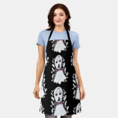 Retro Ghosts Gemustertes Halloween Vintager Cartoo Schürze (Getragen)