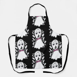 Retro Ghosts Gemustertes Halloween Vintager Cartoo Schürze
