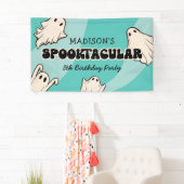 Retro Ghosts Halloween Kindergeburtstag Party Banner (Insitu)
