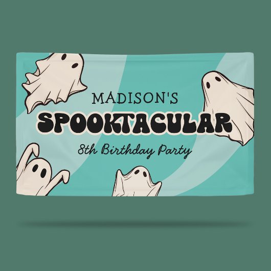 Retro Ghosts Halloween Kindergeburtstag Party Banner