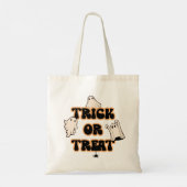 Retro Ghosts Halloween Trick oder Treat Tragetasche (Rückseite)