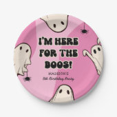 Retro Ghosts Pink Halloween Geburtstagsparty Pappteller (Vorderseite)