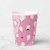 Retro Ghosts Pink-Halloween-Party Pappbecher (Links)