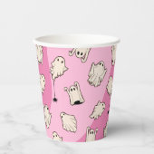 Retro Ghosts Pink-Halloween-Party Pappbecher (Vorderseite)