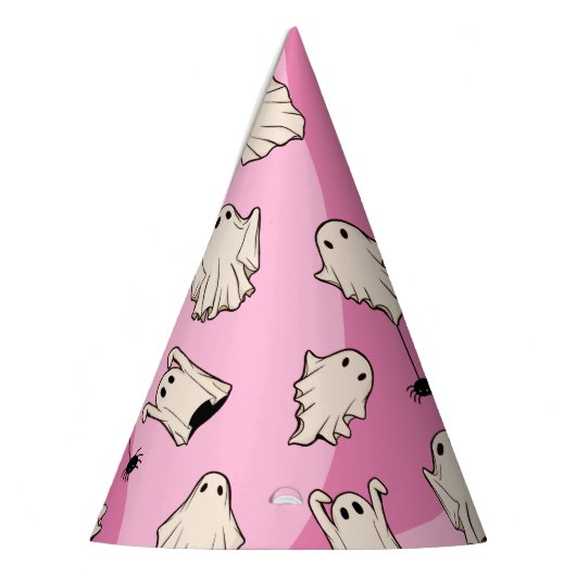 Retro Ghosts Pink Halloween Partyhütchen (Links)