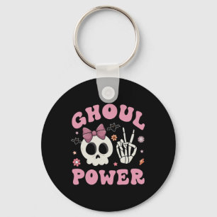Retro Ghoul Power Halloween Girl Power Skull Toddl Schlüsselanhänger