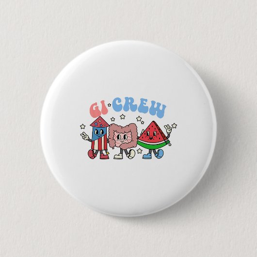 Retro Gi Crew 4. Juli Krankenpfleger Gastr Button (Vorderseite)