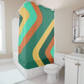 Retro Giant Diamonds Aquamarin mehrfarbig Duschvorhang (Beispiel)