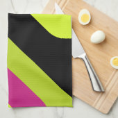 Retro Giant Diamonds Chartreuse Magenta Geschirrtuch (Viertel Falte)