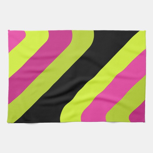 Retro Giant Diamonds Chartreuse Magenta Geschirrtuch (Horizontal)