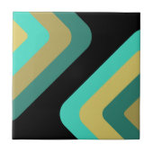 Retro Giant Diamonds Turquoise Gold Fliese (Vorderseite)
