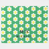 Retro gibt einfache, moderne Monogramm Fleecedecke (Vorderseite (Horizontal))