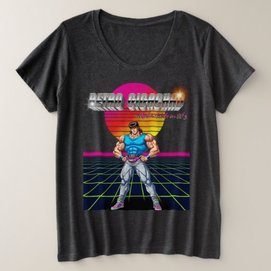 Retro Gigachad  Große Größe T-Shirt (Design vorne)