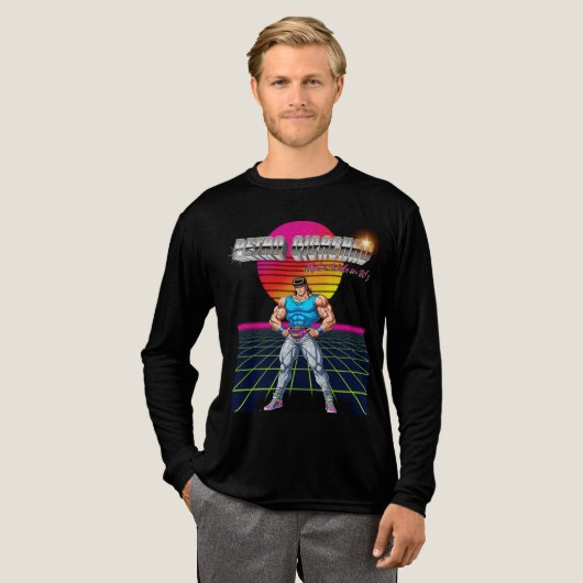 Retro Gigachad  Tri-Blend Shirt (Volle Vorderseite)